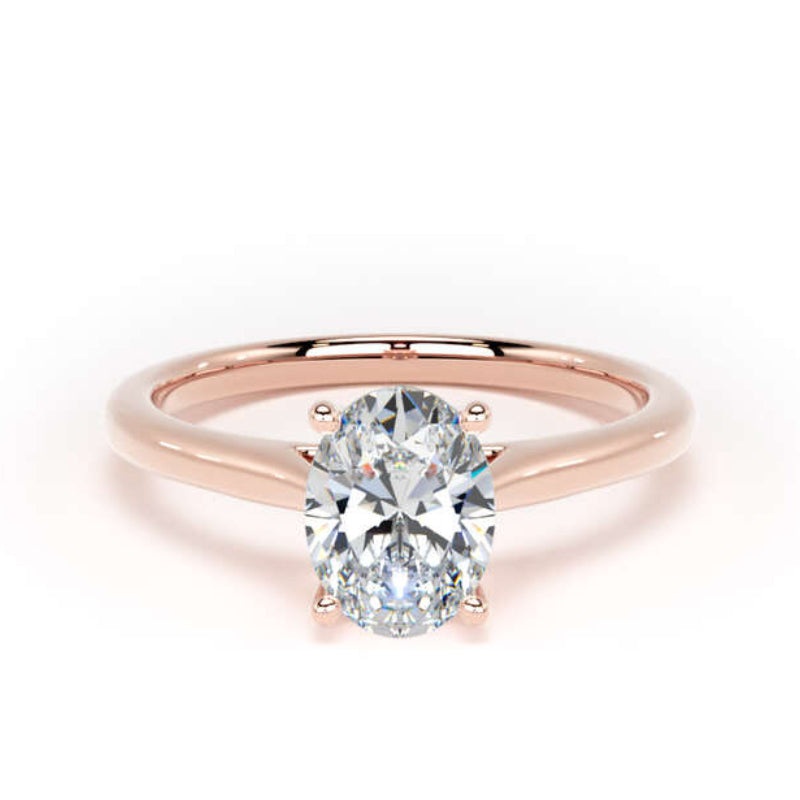 Oval Diamond Engagement Ring, Solitaire | OPP01