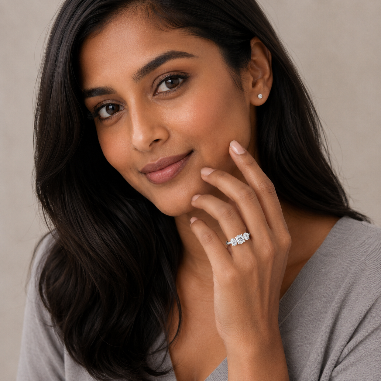 Oval Diamond Engagement Ring, Trilogy | M3O01
