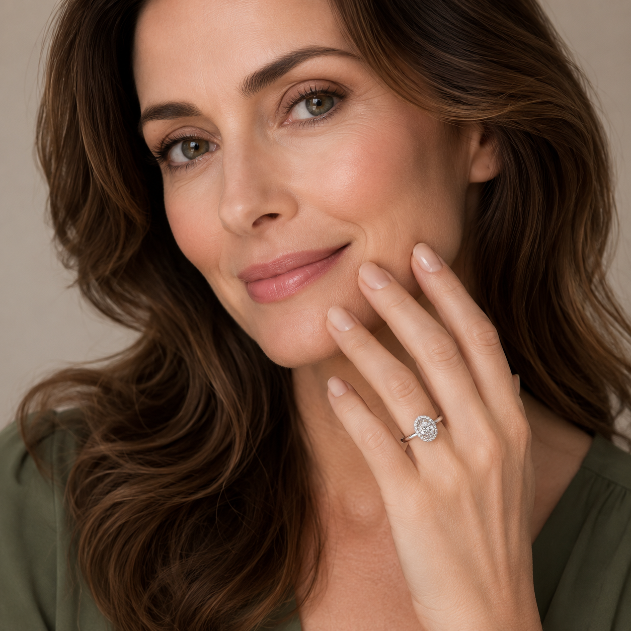 Oval Diamond Engagement Ring, Peekaboo Diamond Halo | OHP02