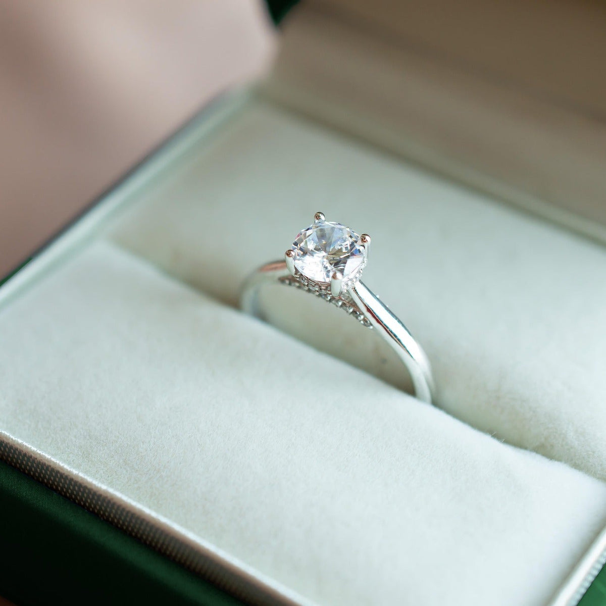 Diamond ring in a jewelry box