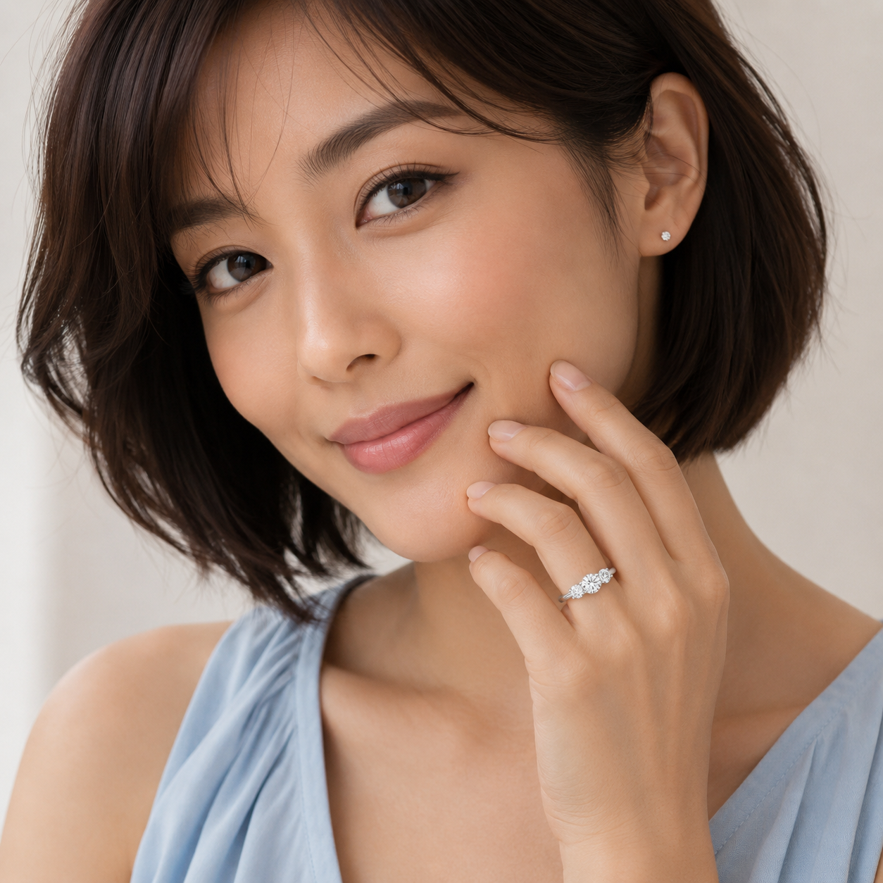 Round Diamond Engagement Ring, Crossover Basket Trilogy | M3R01