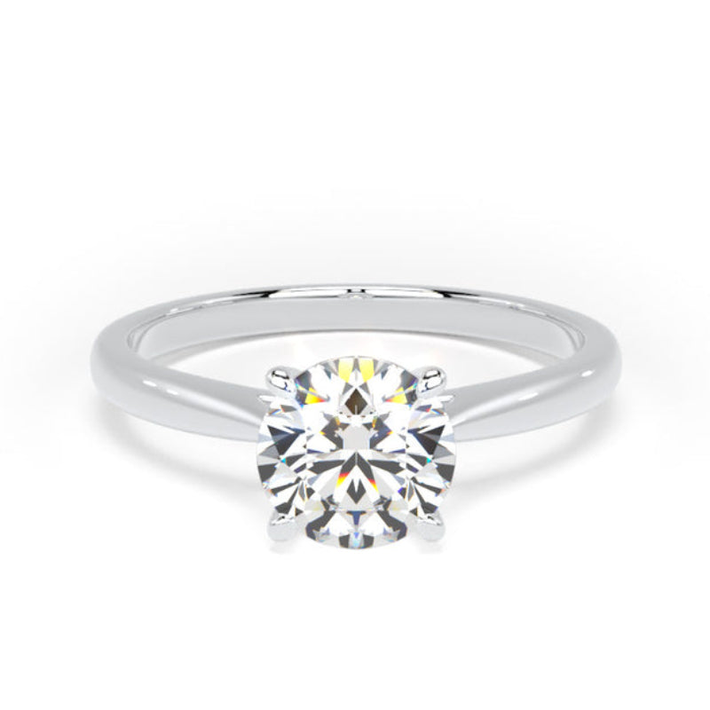Round Diamond Engagement Ring, Lotus Cathedral Solitaire | RPP02