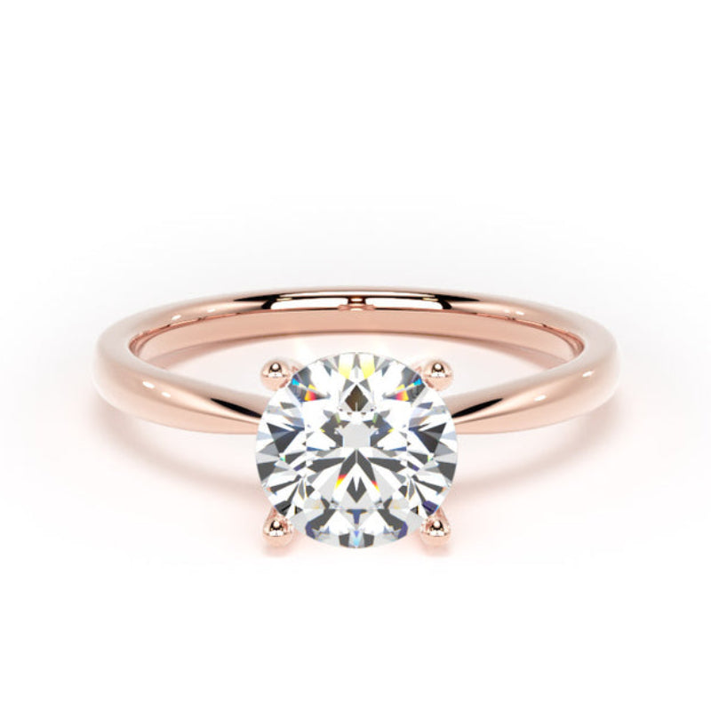 Round Diamond Engagement Ring, Raised Open Gallery Solitaire | RPP03
