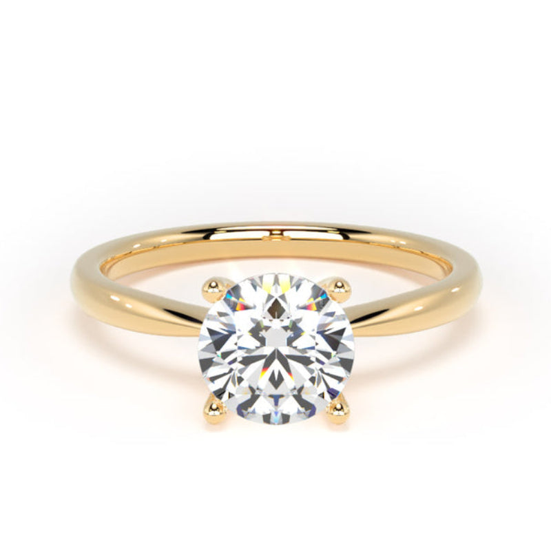 Round Diamond Engagement Ring, Raised Open Gallery Solitaire | RPP03