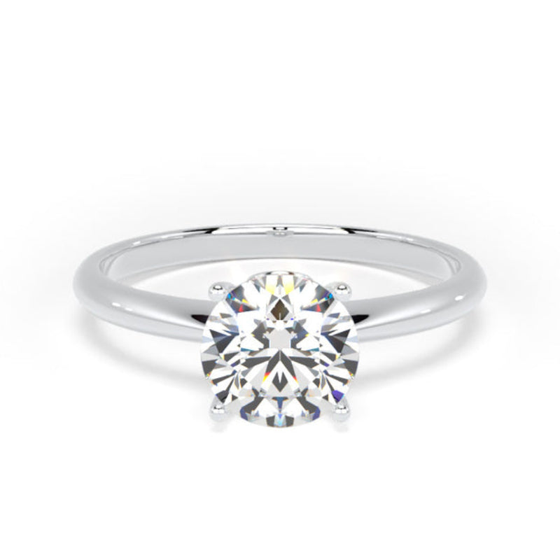 Round Diamond Engagement Ring, Lotus Head Solitaire | RPP06