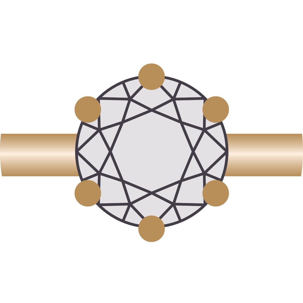 Jewellery with Rounded Prong Settings