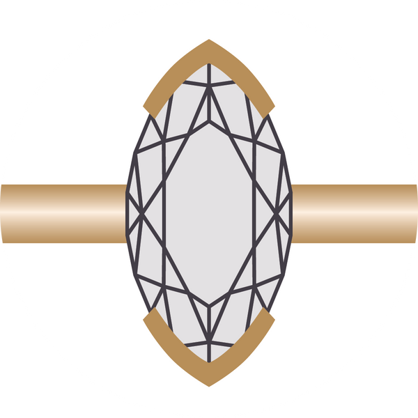 Jewellery with V-Shaped Settings