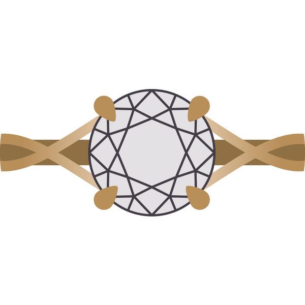 Rings with a Criss Cross Shank or Shoulder