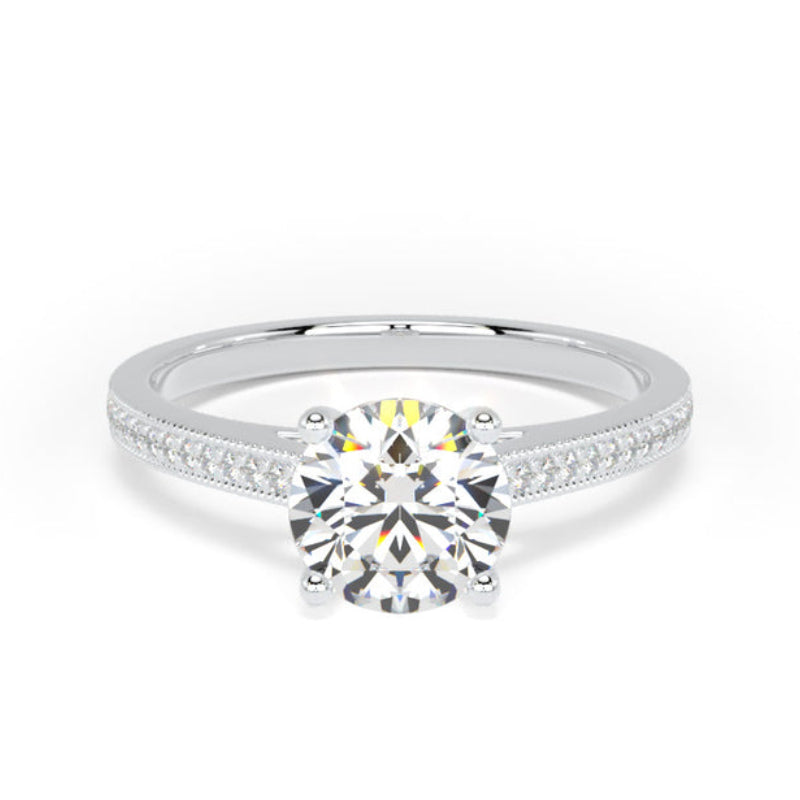 Diamond ring with a white background