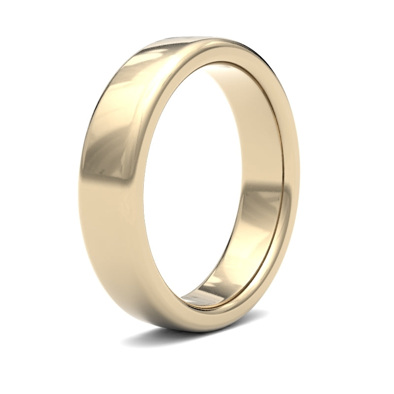 Gents Soft Court Yellow Gold Band