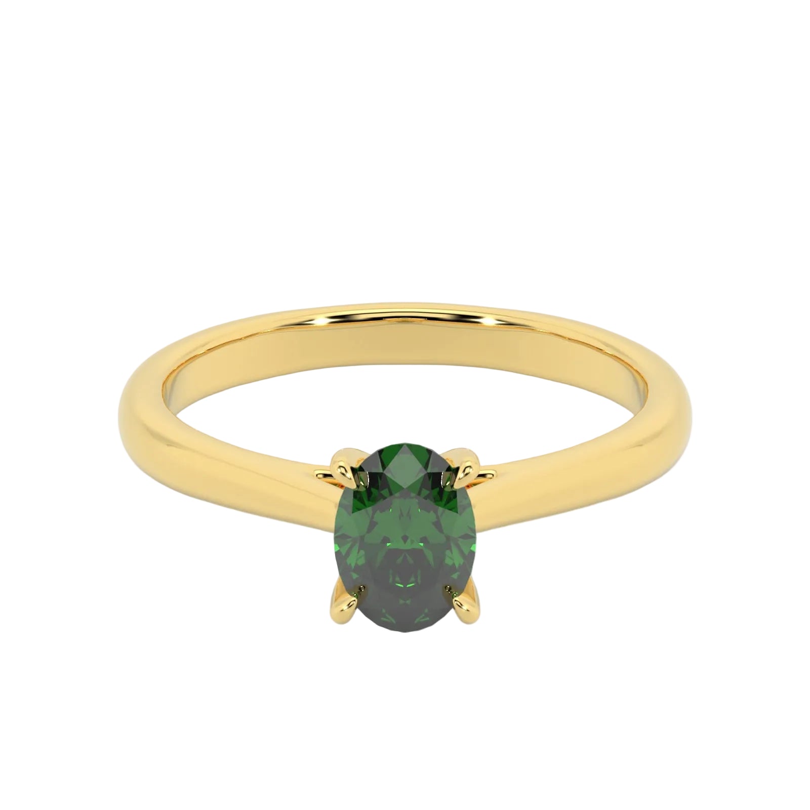 Oval Emerald Engagement Ring, Lotus Cathedral Solitaire | RX10001EM