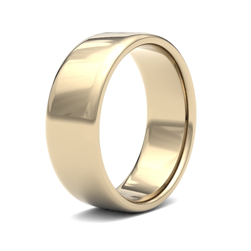 Gents Soft Court Yellow Gold Band