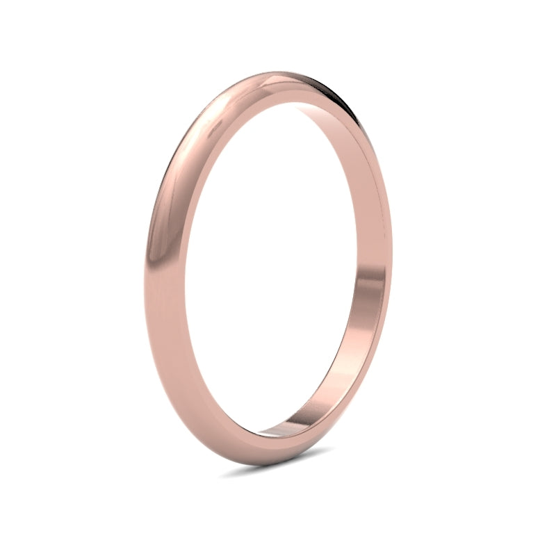 Ladies D-Shape Rose Gold Band