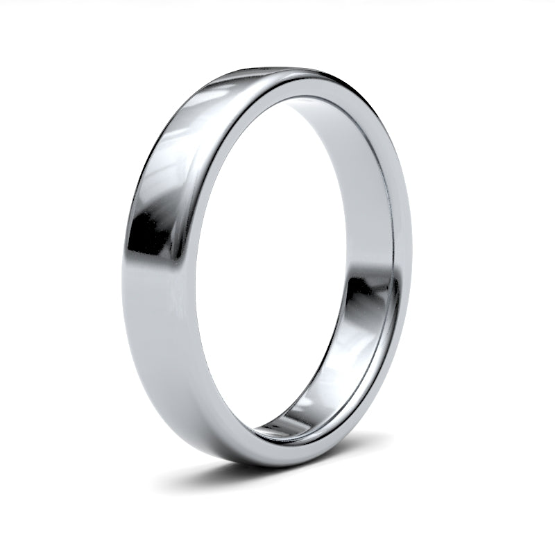 Gents Soft Court White Gold Band