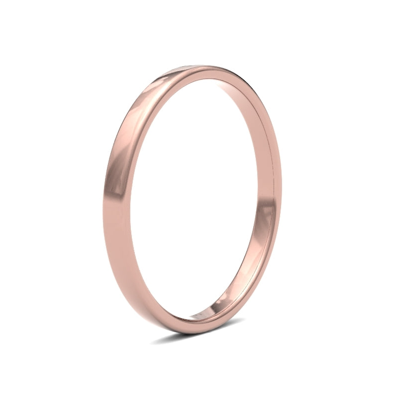 Ladies Soft Court Rose Gold Band