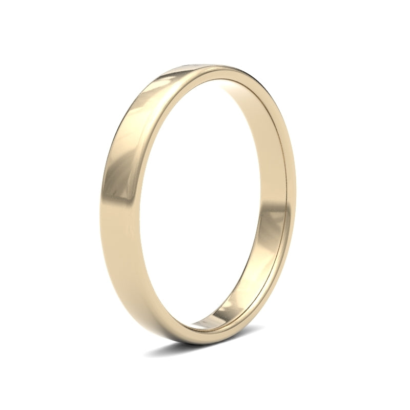 Ladies Soft Court Yellow Gold Band
