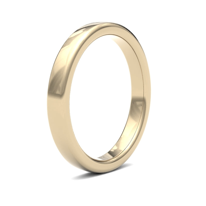 Ladies Soft Court Yellow Gold Band