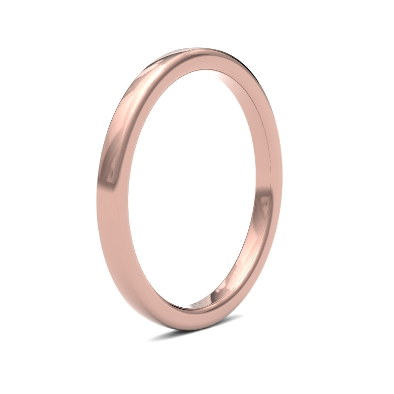 Ladies Soft Court Rose Gold Band