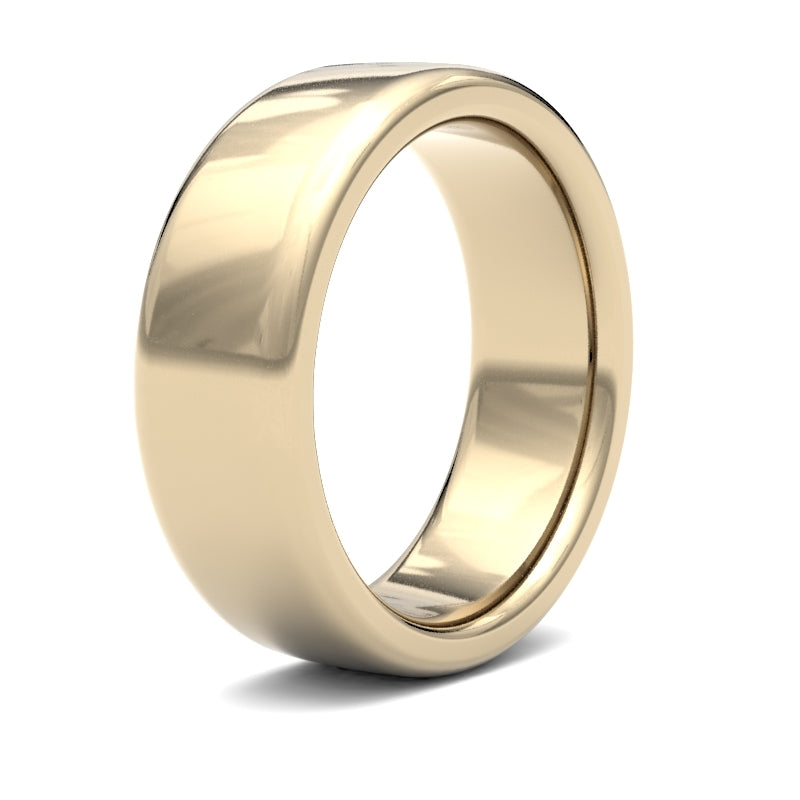 Gents Soft Court Yellow Gold Band