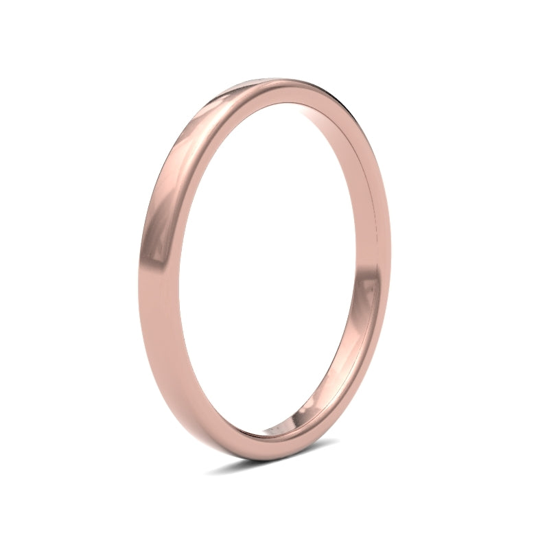 Ladies Soft Court Rose Gold Band