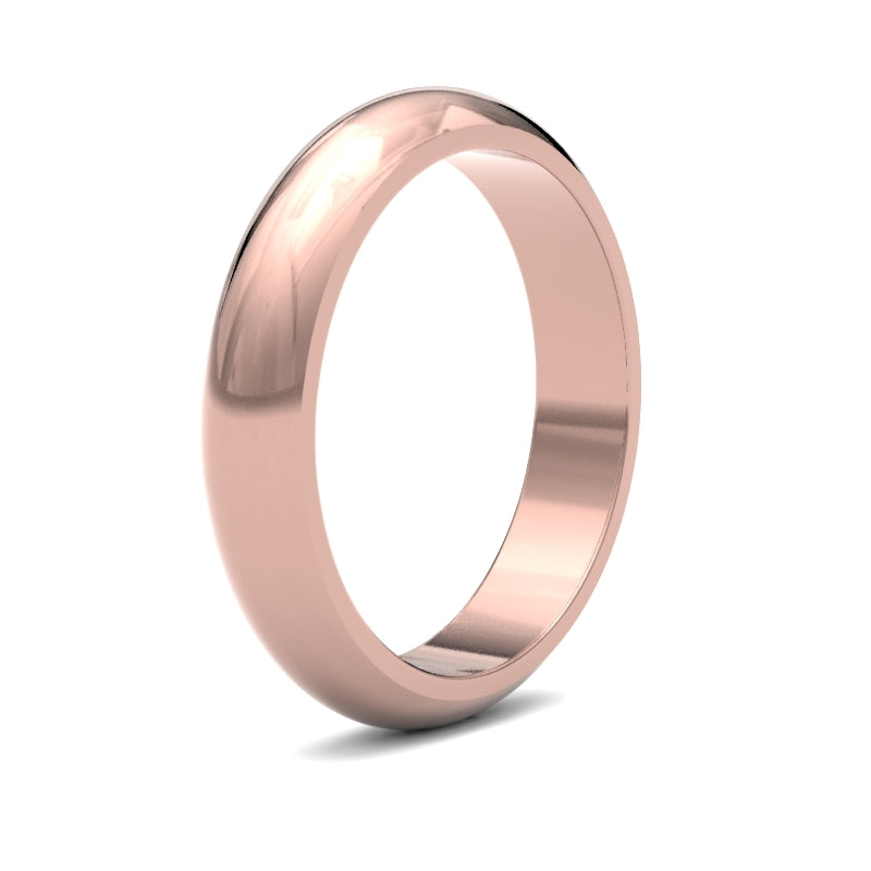 Gents D-Shape Rose Gold Band