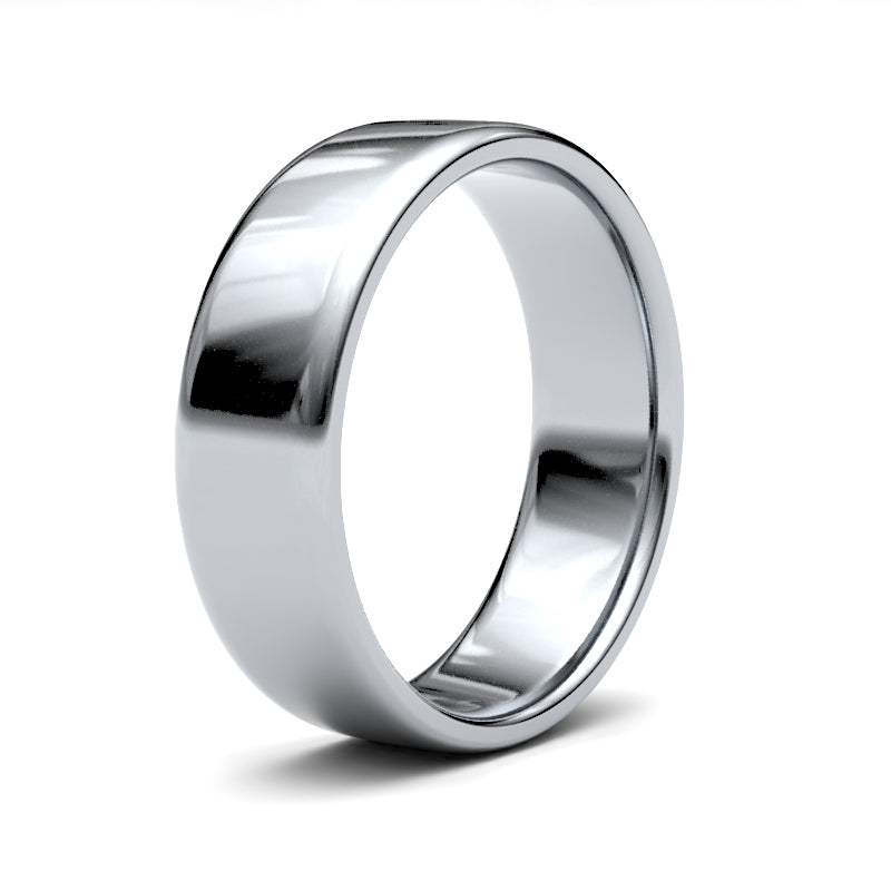Gents Soft Court White Gold Band