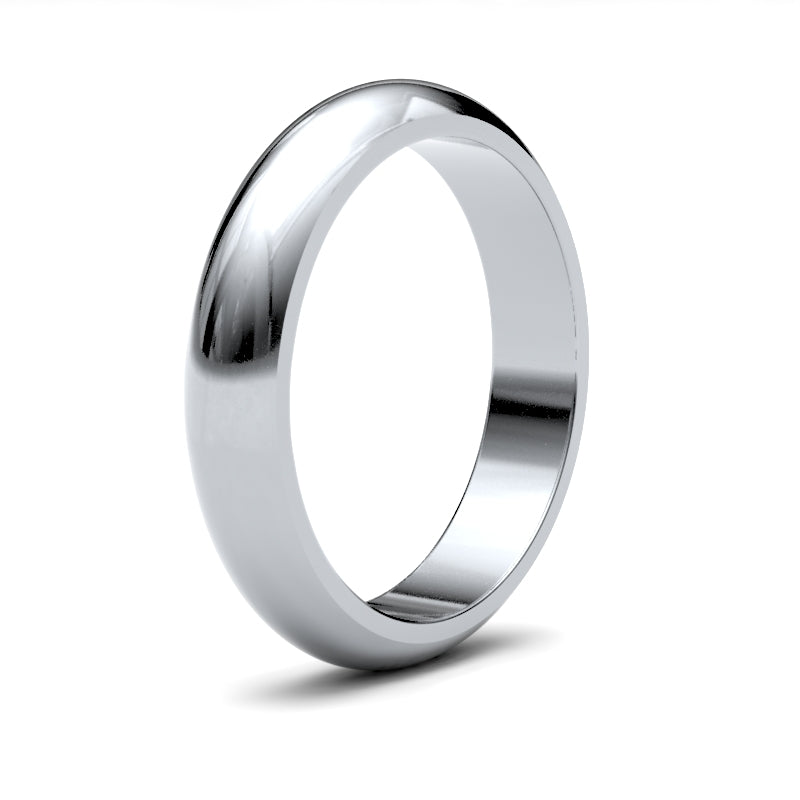 Gents D-Shape Platinum Band