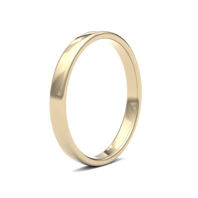 Ladies Soft Court Yellow Gold Band