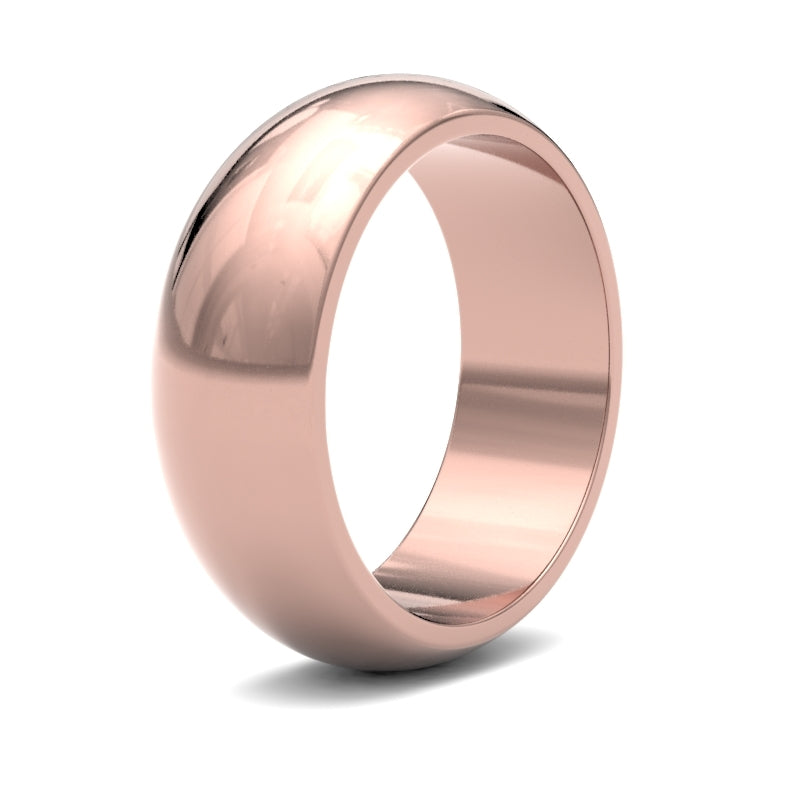 Gents D-Shape Rose Gold Band