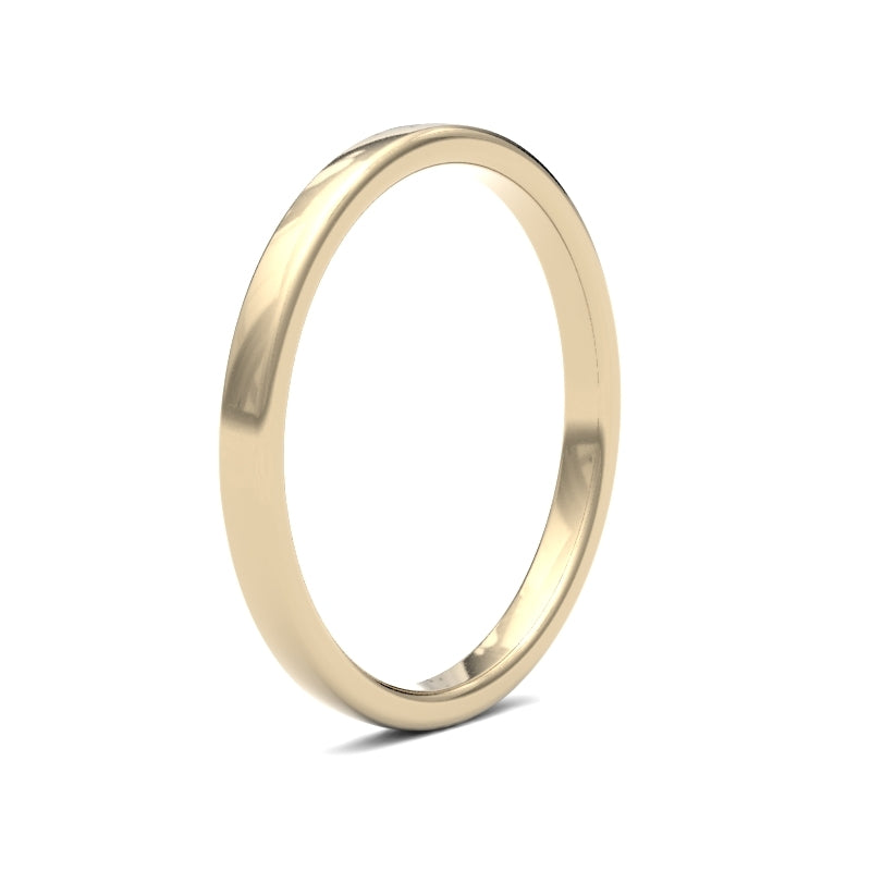 Ladies Soft Court Yellow Gold Band