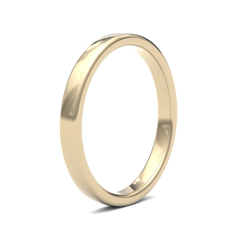 Ladies Soft Court Yellow Gold Band