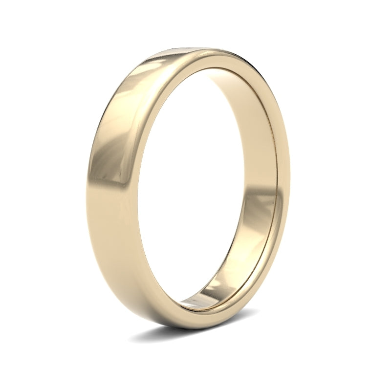 Gents Soft Court Yellow Gold Band