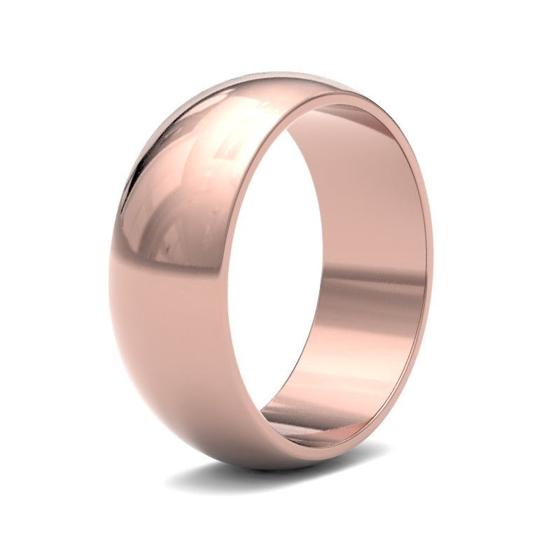 Gents D-Shape Rose Gold Band