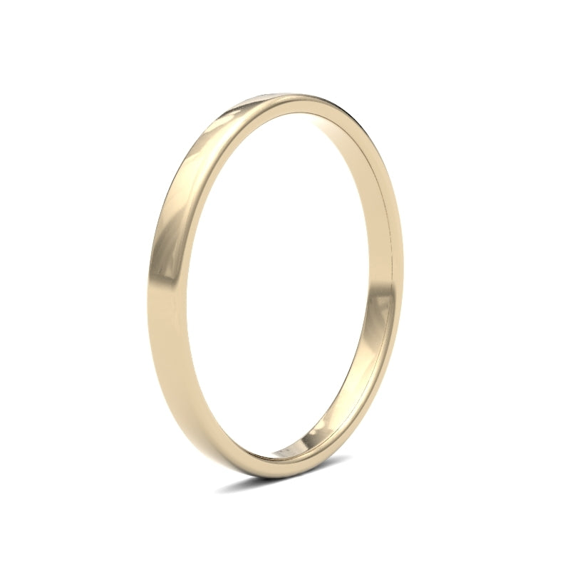Ladies Soft Court Yellow Gold Band