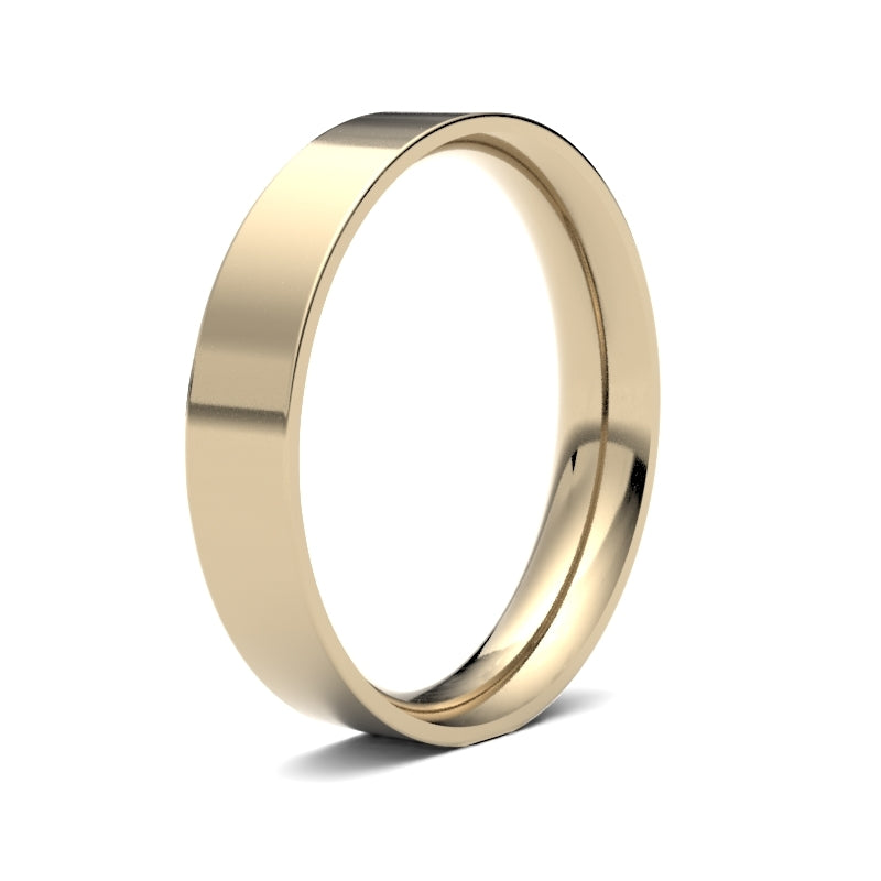 Gents Flat Court Yellow Gold Band