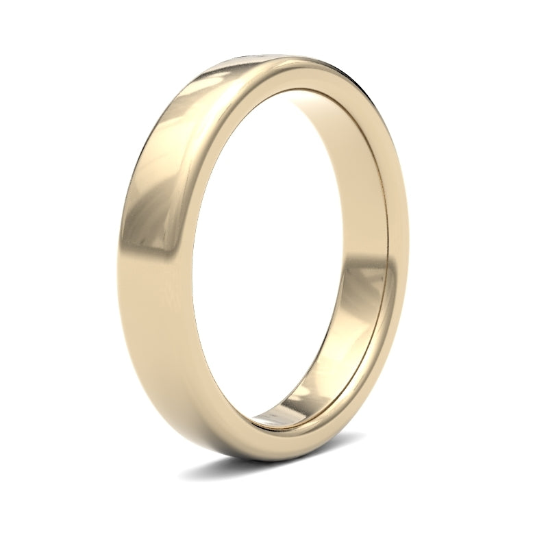 Ladies Soft Court Yellow Gold Band