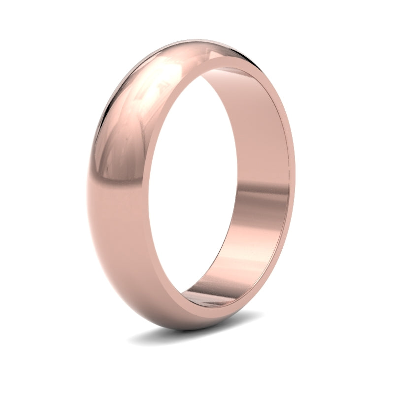 Gents D-Shape Rose Gold Band