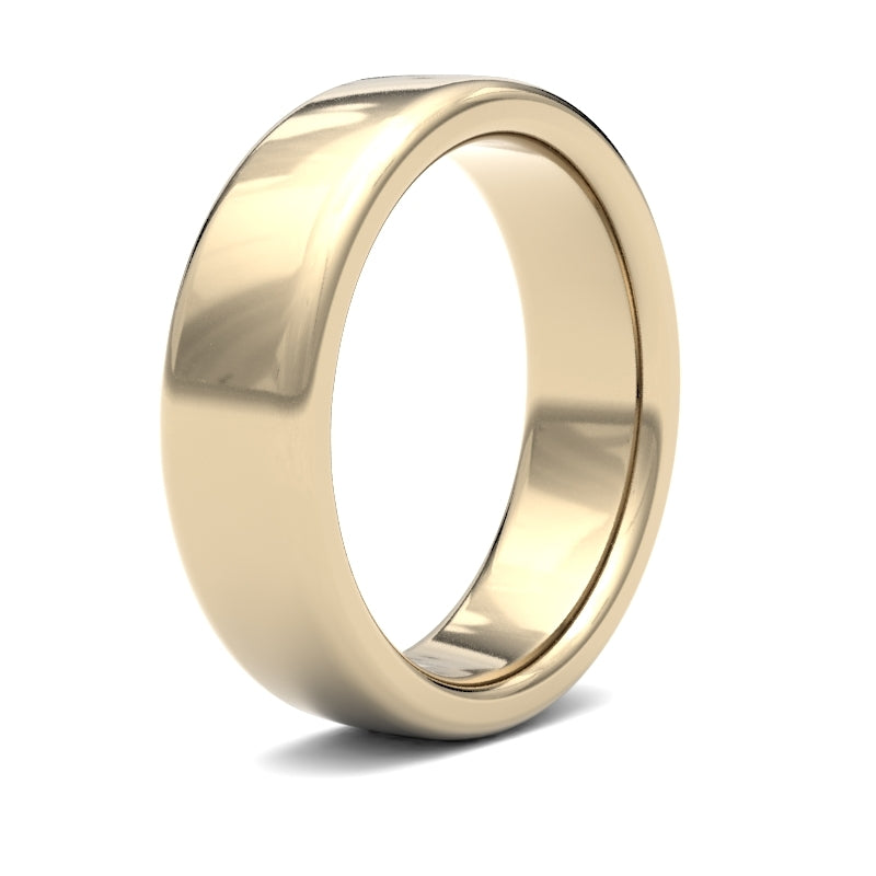 Gents Soft Court Yellow Gold Band