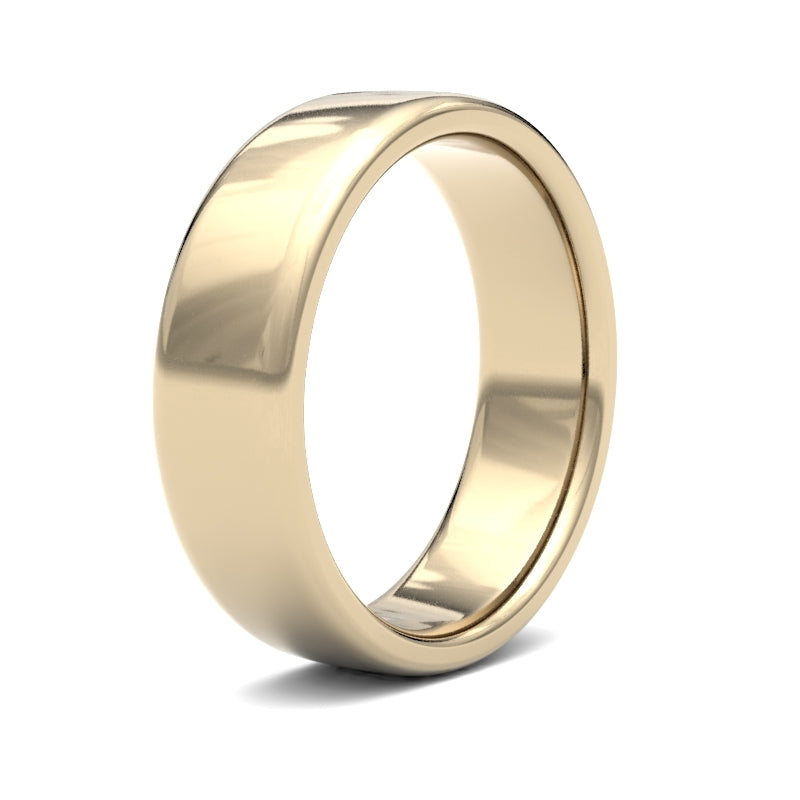 Gents Soft Court Yellow Gold Band