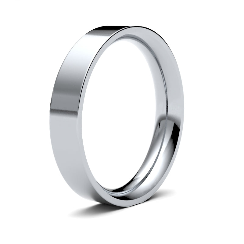 Ladies Flat Court White Gold Band