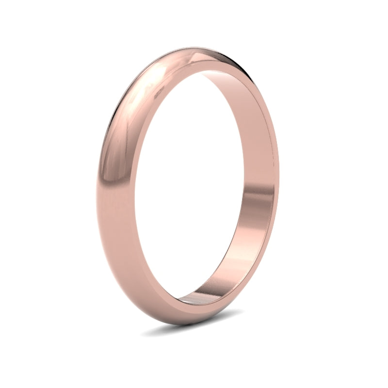 Ladies D-Shape Rose Gold Band