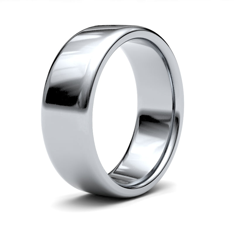 Gents Soft Court White Gold Band