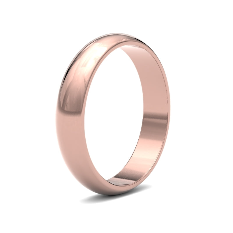 Ladies D-Shape Rose Gold Band