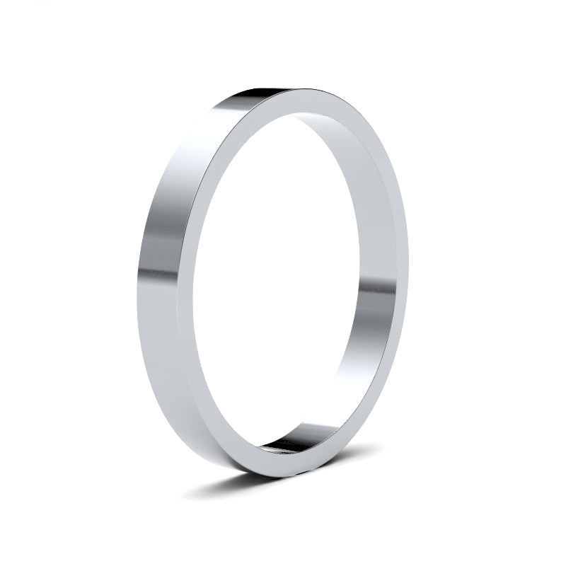Ladies Flat Platinum Band