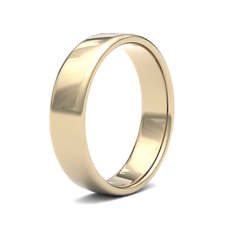 Gents Soft Court Yellow Gold Band