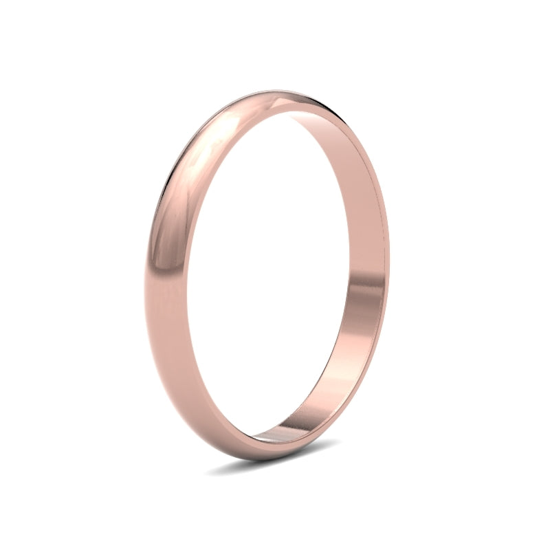 Ladies D-Shape Rose Gold Band