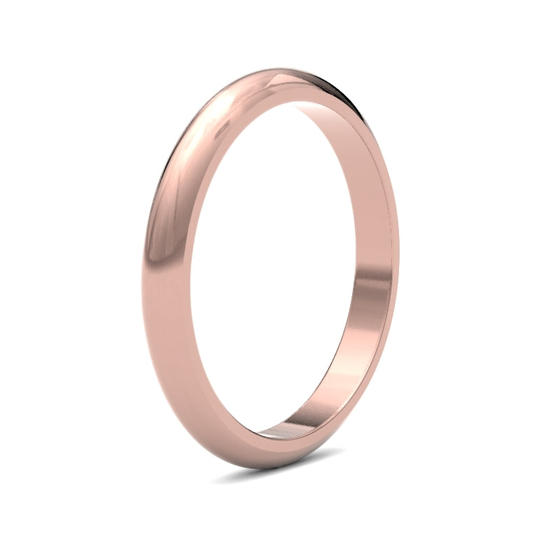 Ladies D-Shape Rose Gold Band