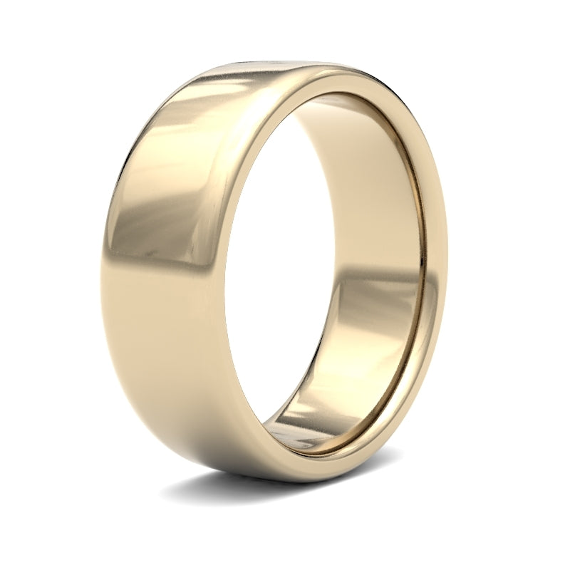 Gents Soft Court Yellow Gold Band