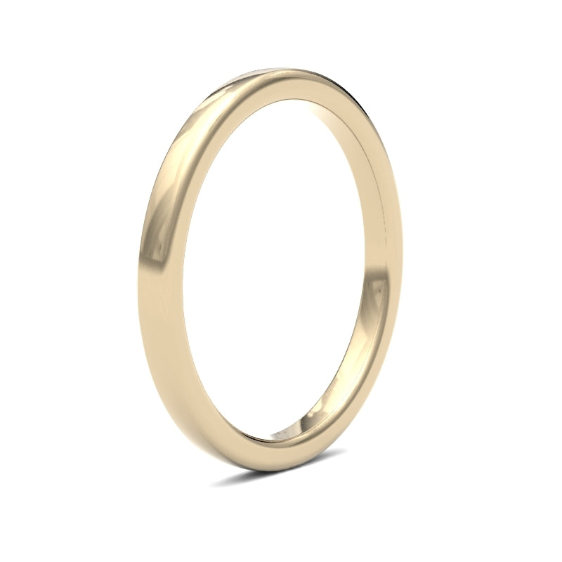 Ladies Soft Court Yellow Gold Band