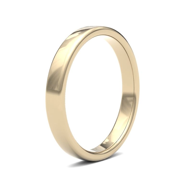 Ladies Soft Court Yellow Gold Band